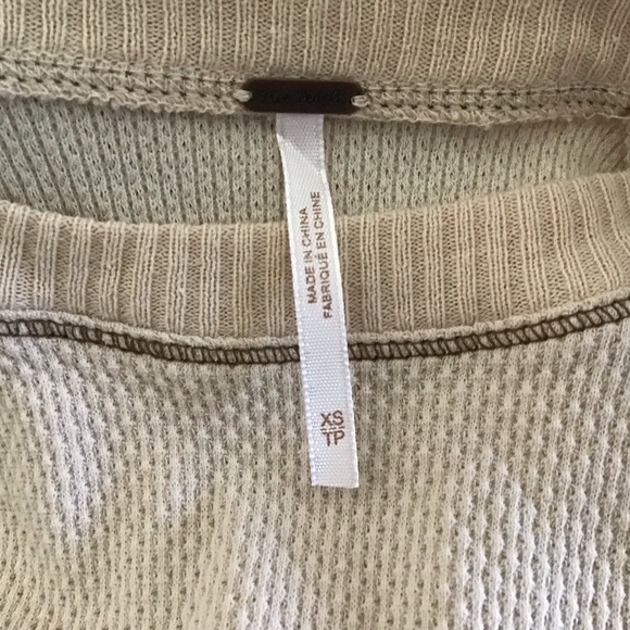 Free People In The Mix Thermal Cream Linen Combo Top - Picture 8 of 8